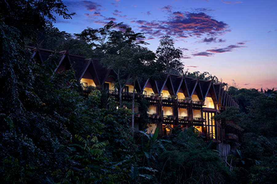Anantara Golden Triangle Elephant Camp Resort Spa Resort at sunset3