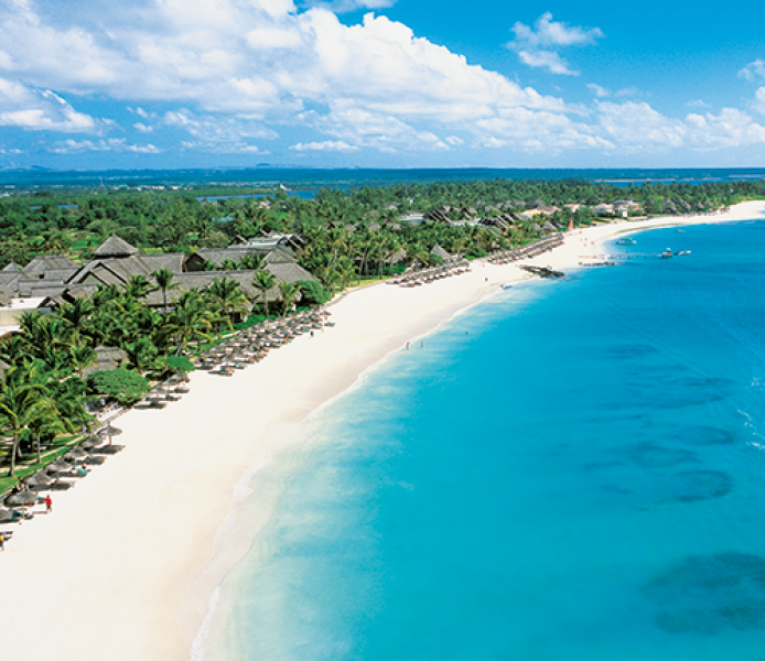 belle mare plage aerial view 1