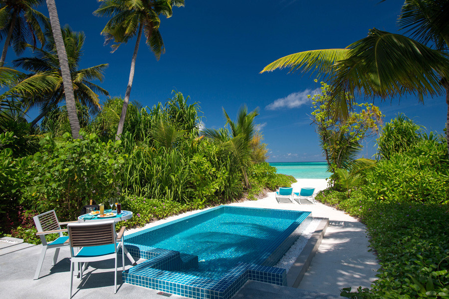 Kandima Villa Beach Villa with pool lunch set up at pool