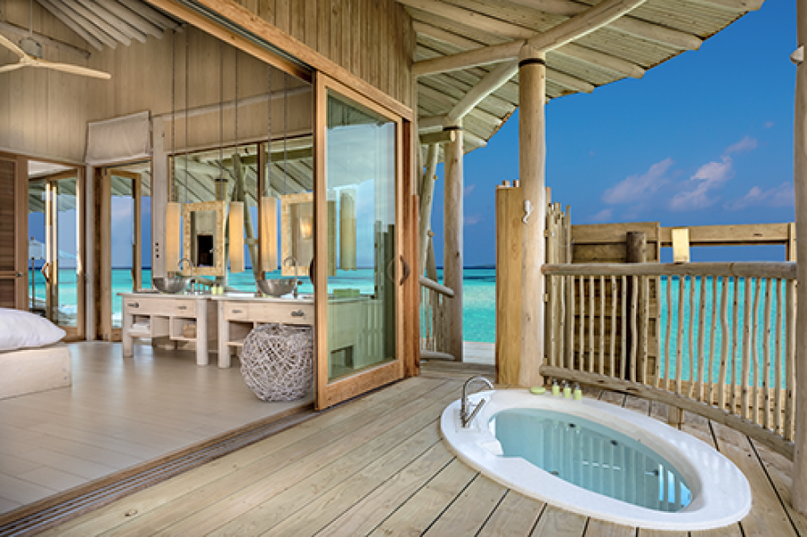 Soneva Jani 1BR Water Reserve bathroom exteriors by Sandro Bruecklmeier